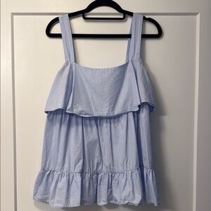 Zara M Blue Ruffle Tiered Women's Tank Top